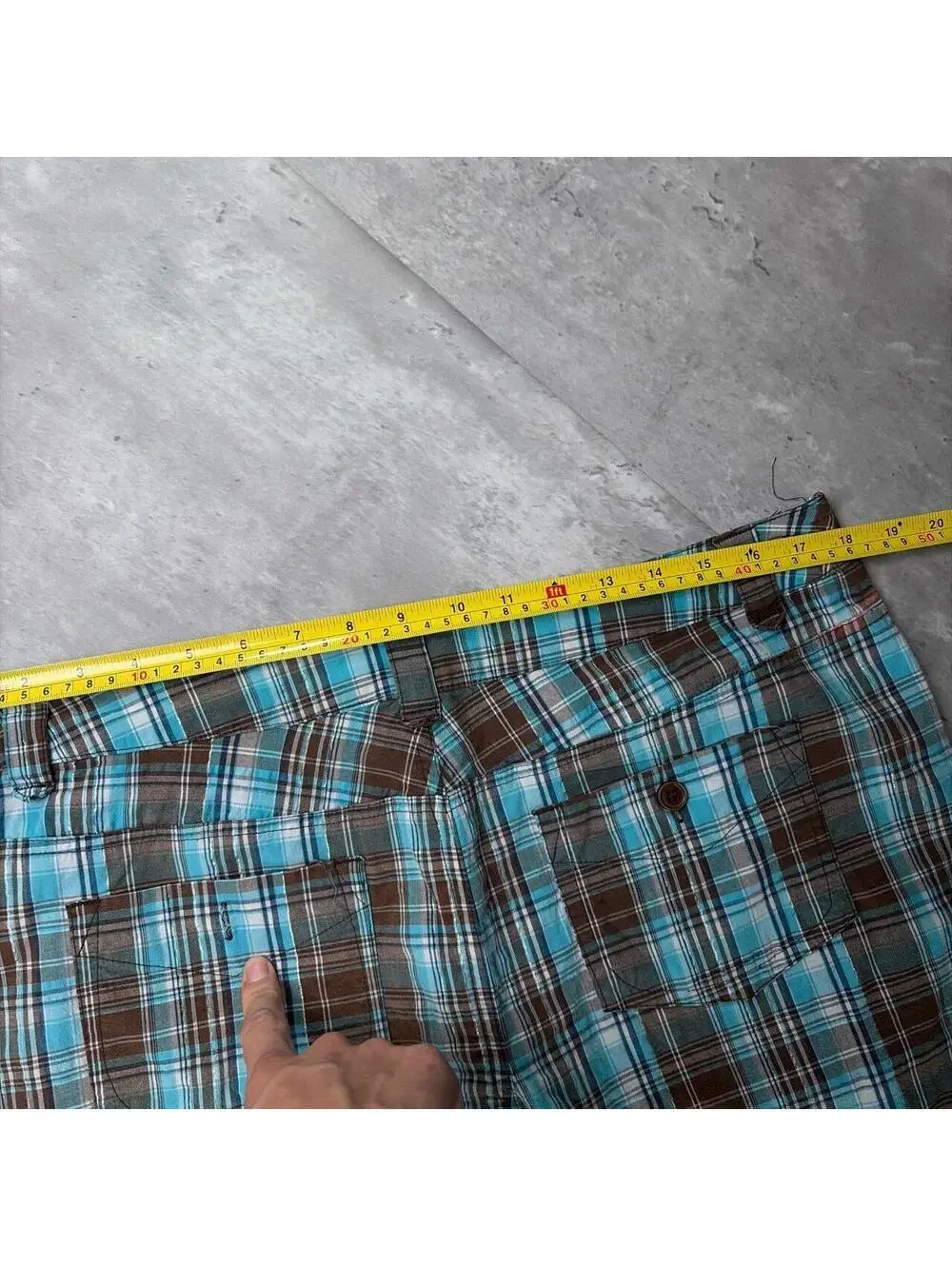 Y2K Teal Deja Bleu Grunge Gothic Plaid Skater Shorts